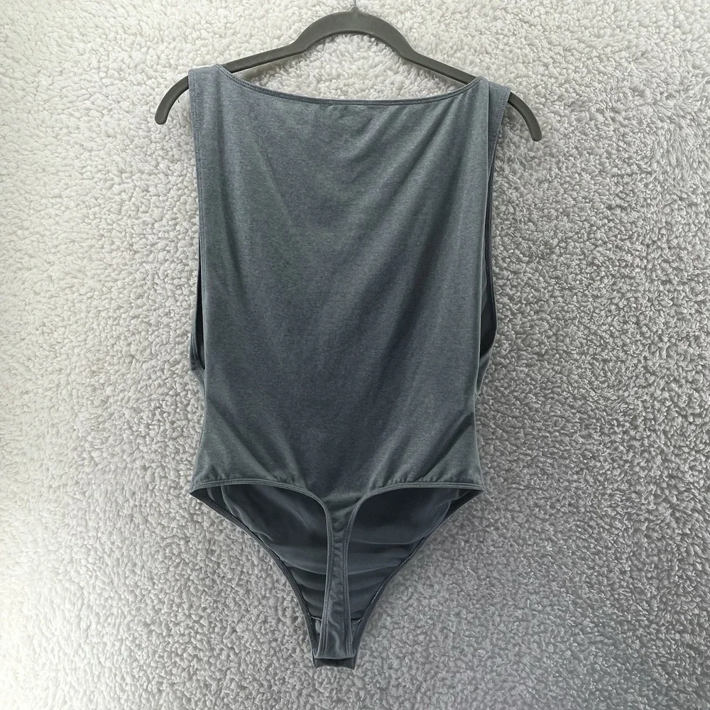Intimately Free People Bodysuit Women's Size Small Blue Gray Thong Sexy Slimming